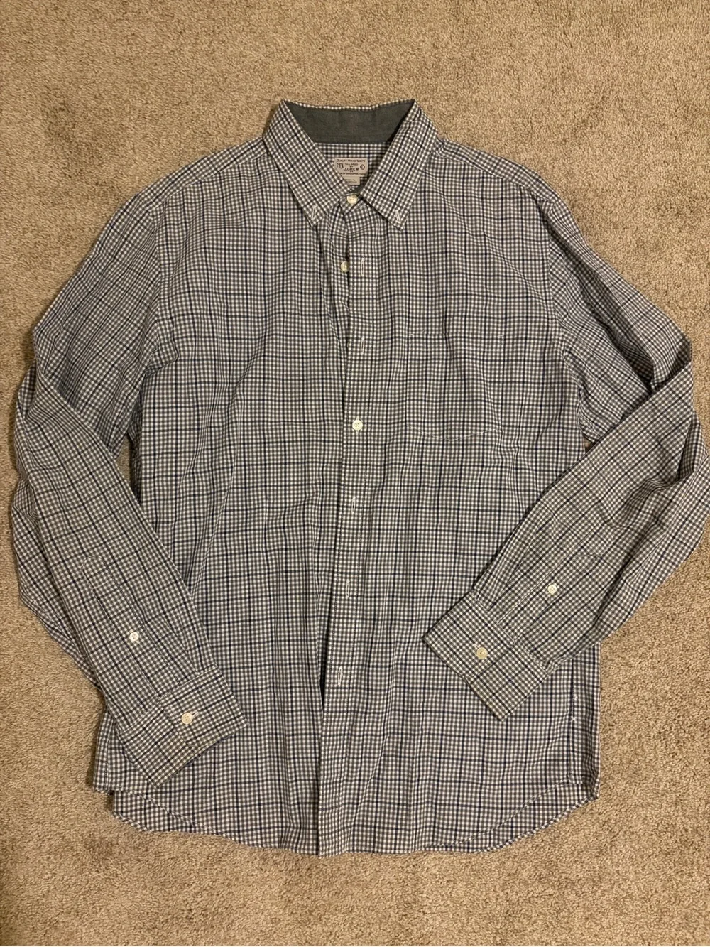 J. Crew Light Blue Band-Collar Shirt